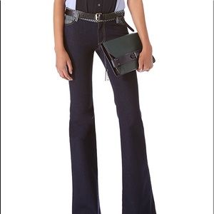 Derek Lam 10 Crosby flare leg jeans with pinstripe pockets